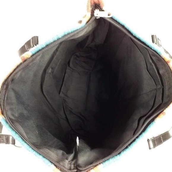 Artisan Multicolor Handwoven Wool Blend Modern Southwest Zapotec Print Purse - Picture 8 of 10